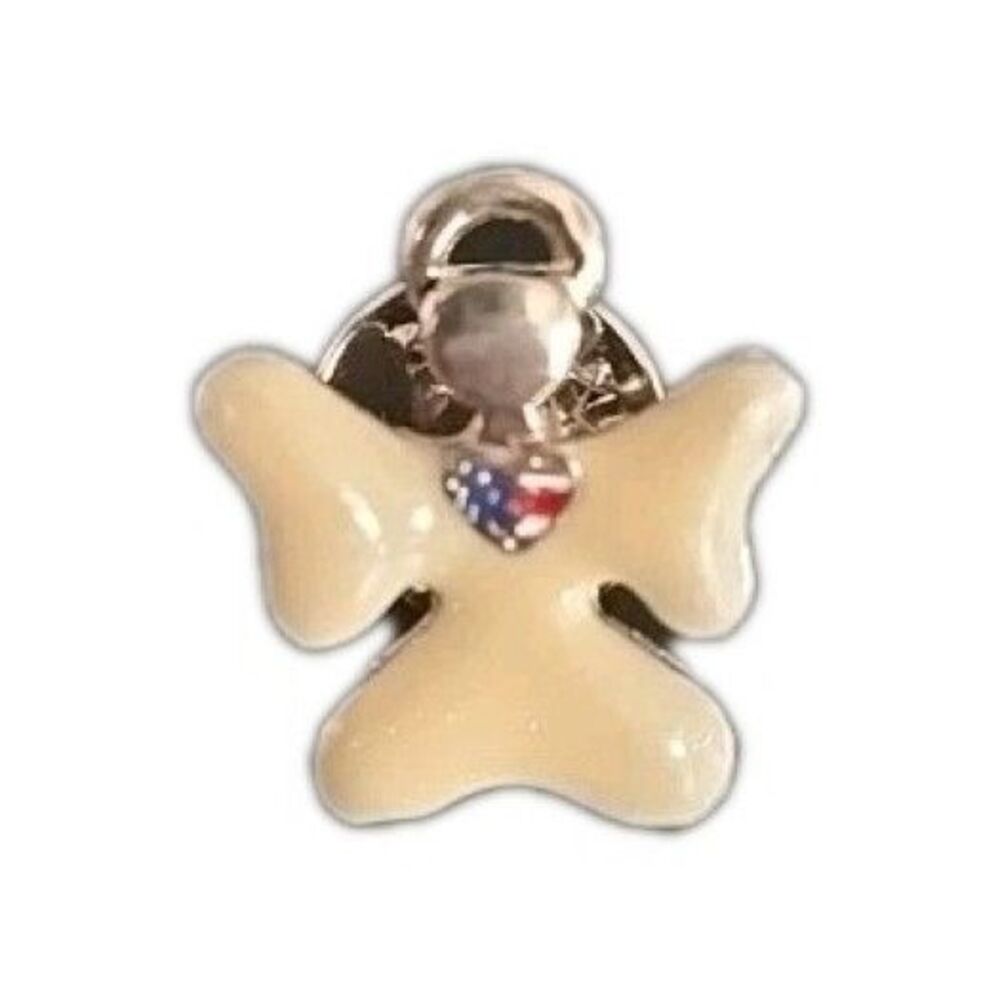 Goldtone and Ivory Angel Pin 0.75 Inch